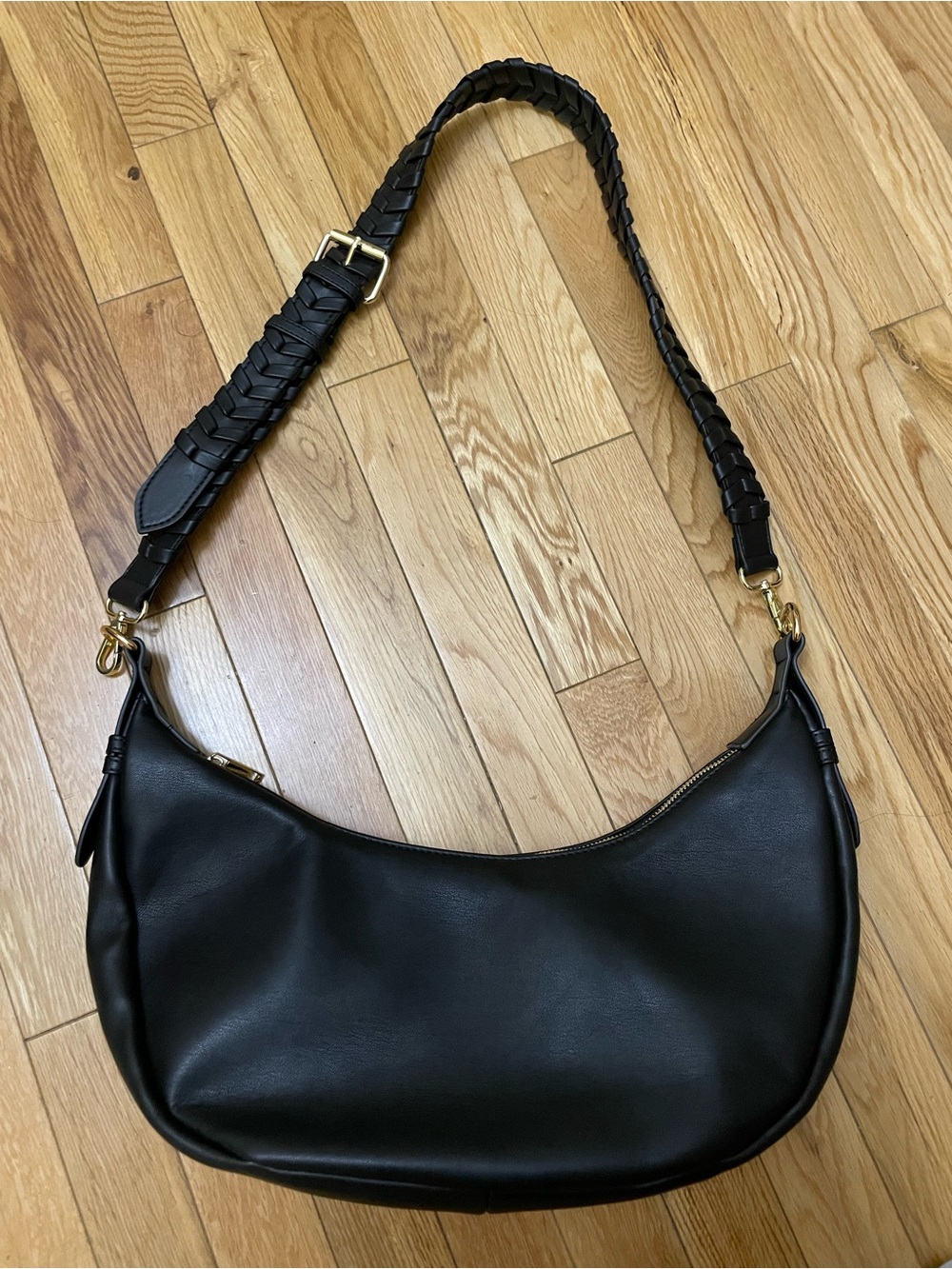 Jules Kae Zola Black Vegan Leather Crescent Purse